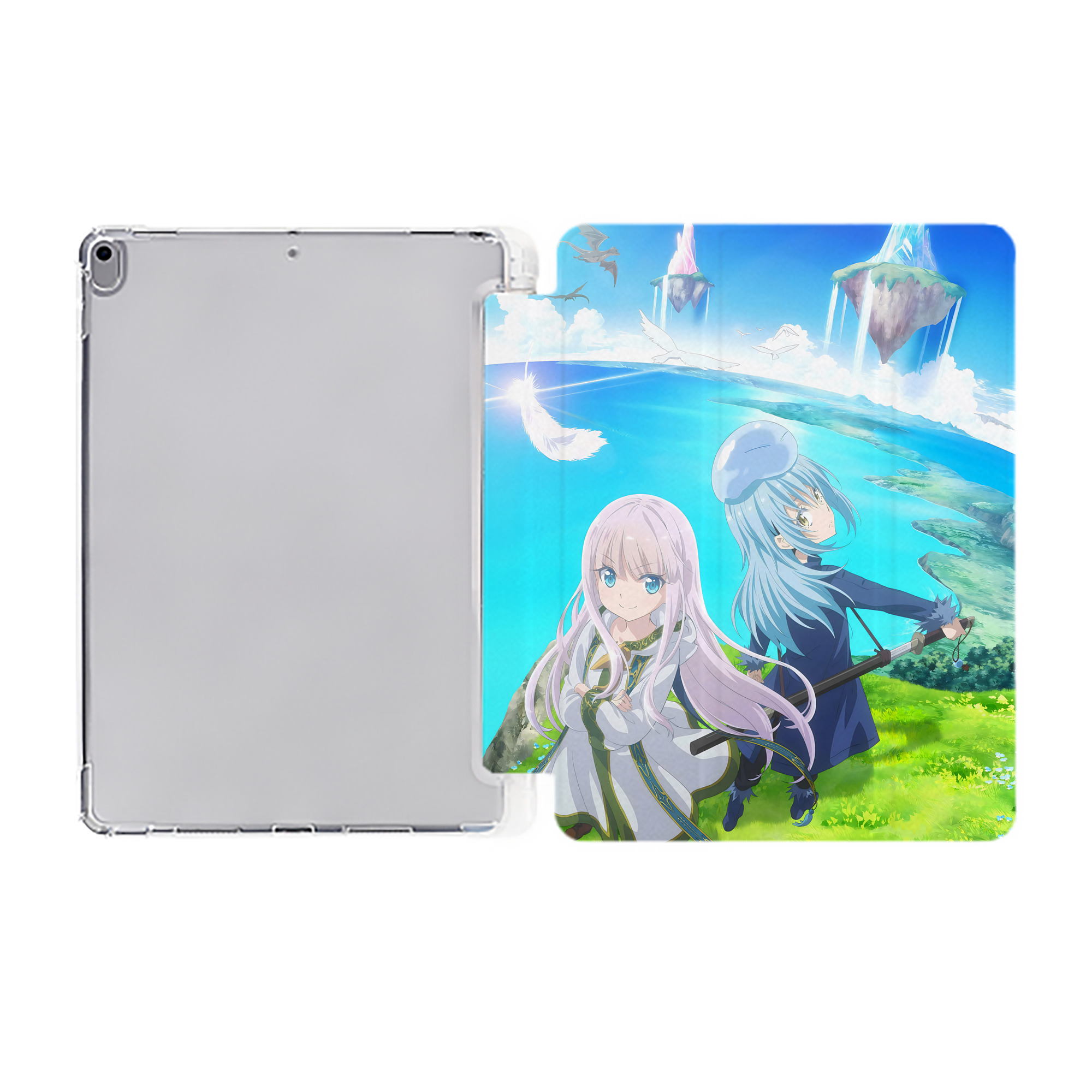 （画像用） 転スラ Regarding Reincarnated to Slime IPad ケース ペン収納付き 三つ折りスタンド PUレザー×シリコン 対応機種9.5/10.5/10.9インチ